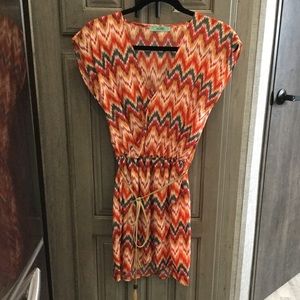 Karlie Chevron Print Mini Dress